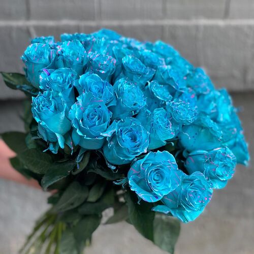 Букет из 25 голубых роз
